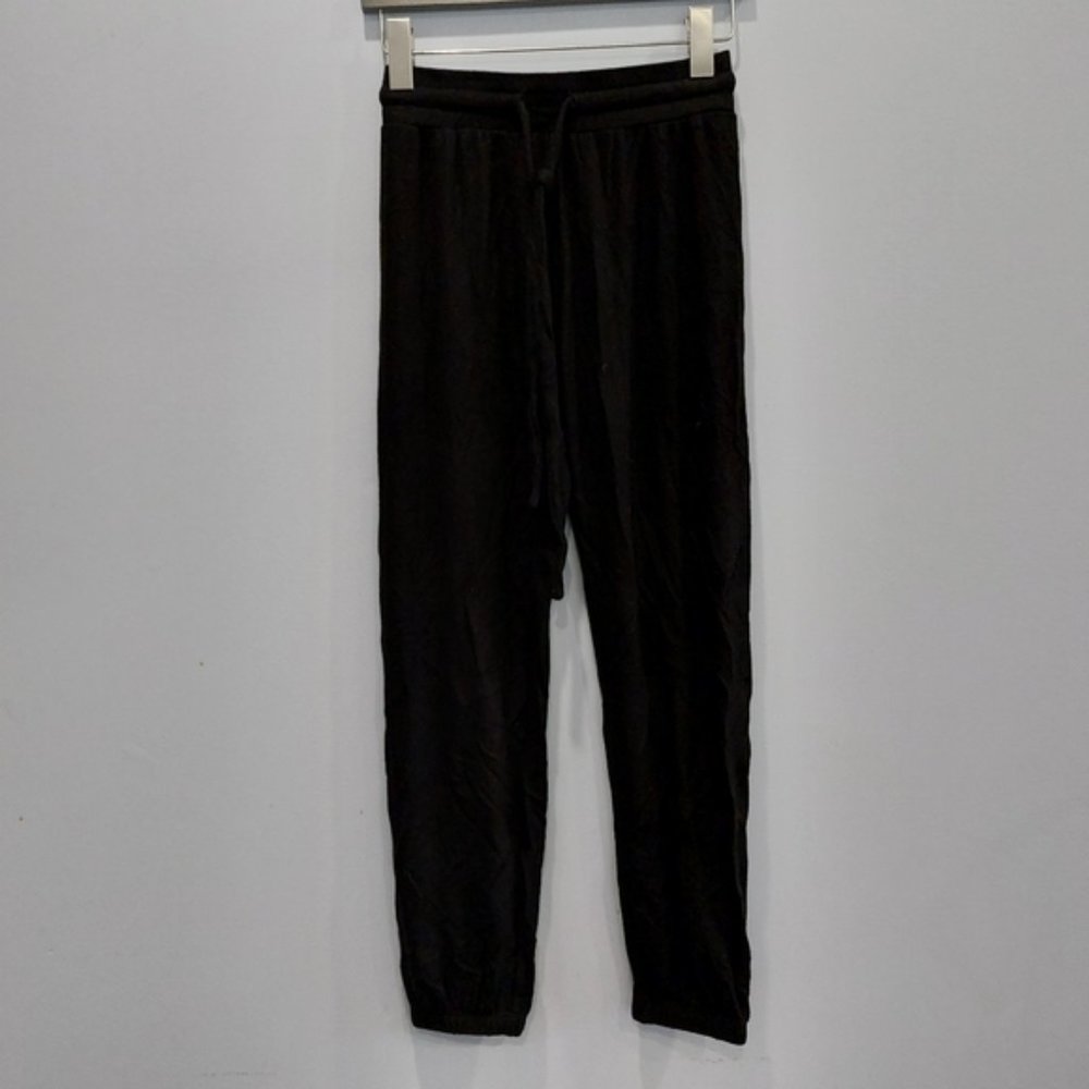 LNA Black Ribbed Joggers
